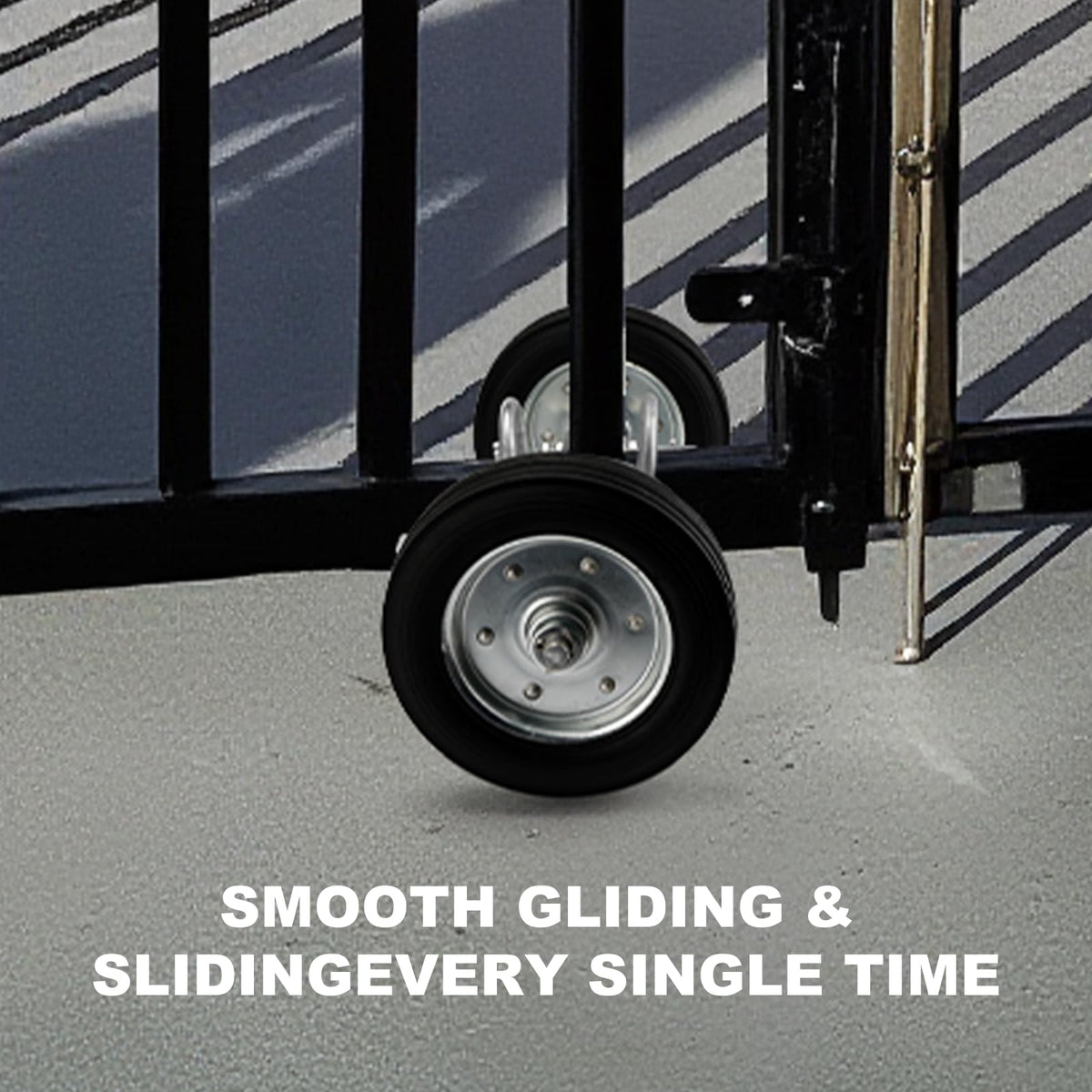 Adjustable Sliding Gate Wheel, 8" Tensioner Set with Mounting Bracket and U-Bolts - Premium Gate Accessory for Smooth Operation, Rubber Wheels for Metal Tube Gates and Driveway Gates