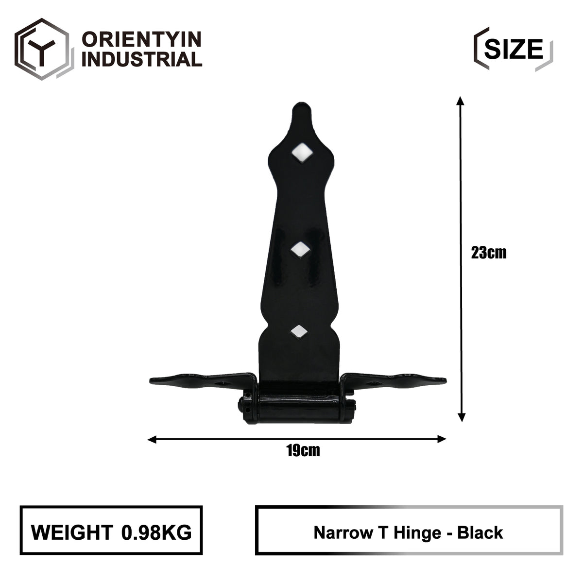 Narrow T Hinge - Black