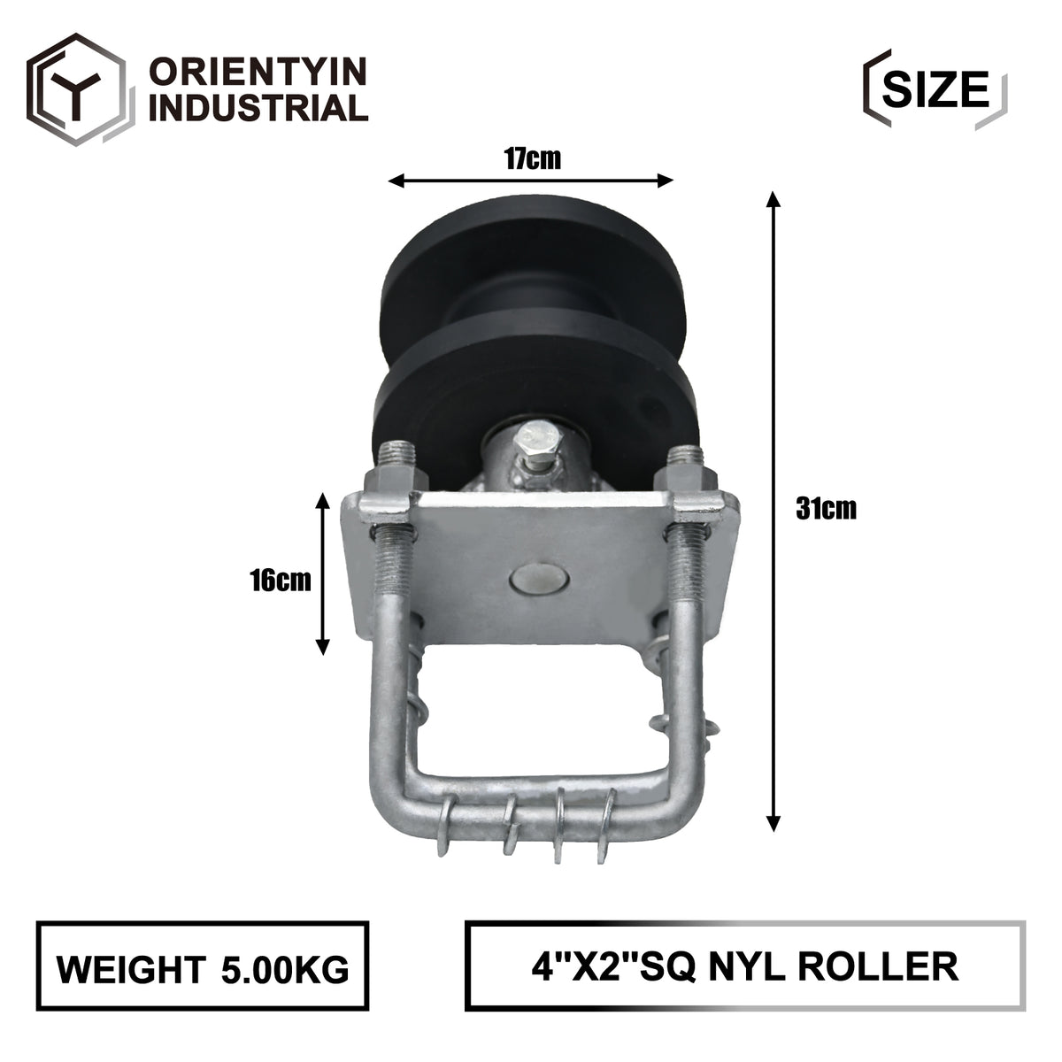 4"X2"SQ NYL ROLLER