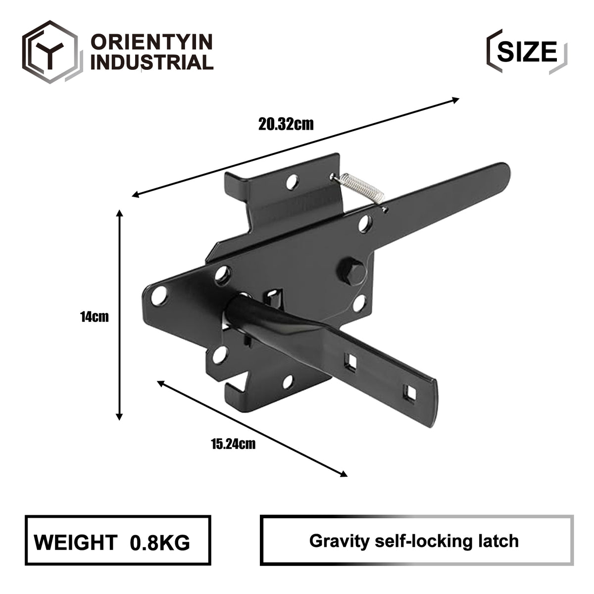 Black Flip Handle Latch - Simplistic Design Outdoor Gate Lock Set