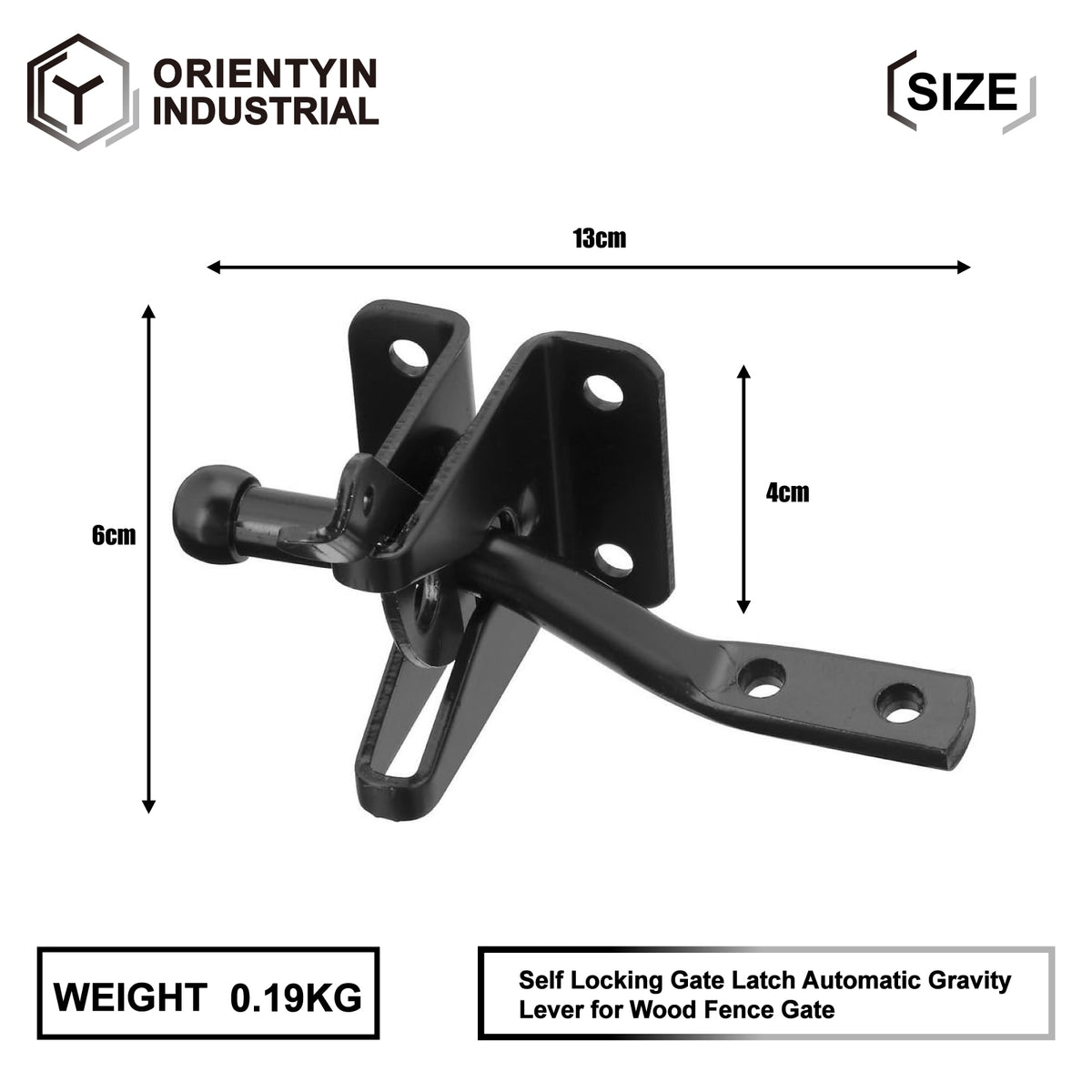Black Self-Closing Gate Latch Set - Automatic Closing Design, Suitable for Various Garden Gates