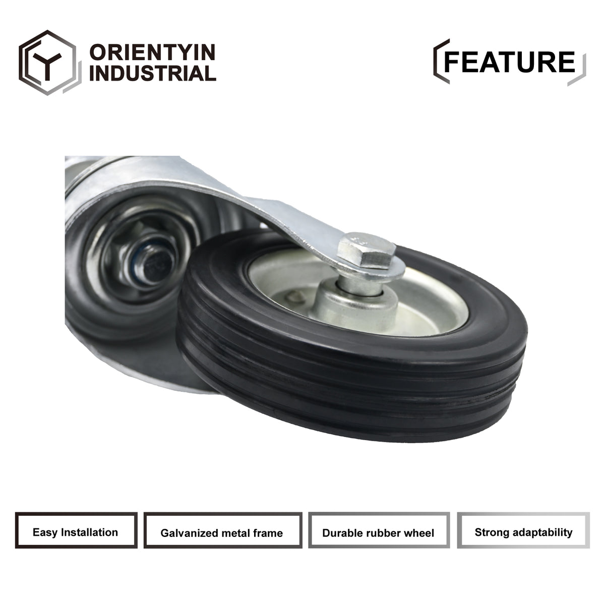 Spring-Loaded Self-Leveling Gate Wheel - Suitable for Various Heavy-Duty Gates