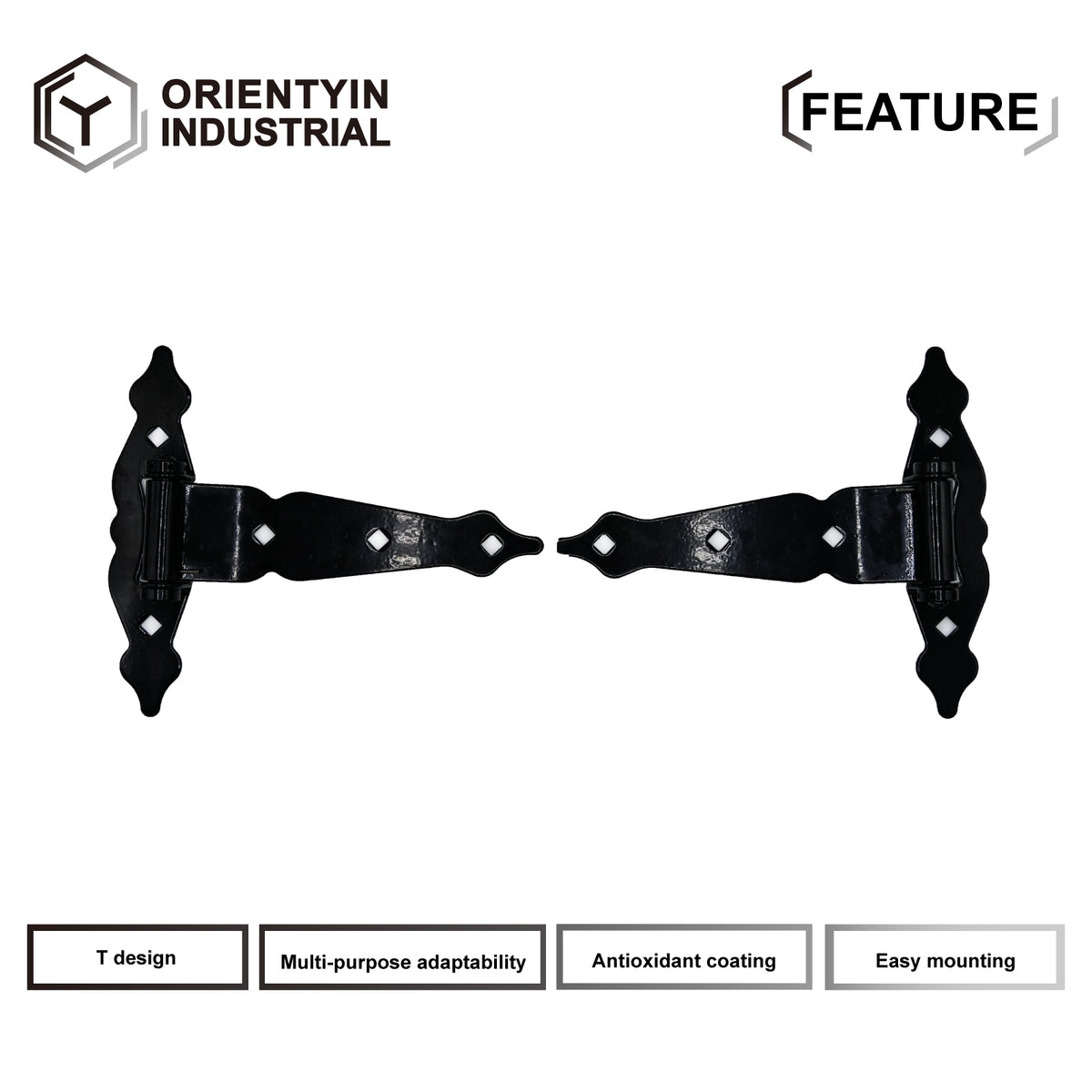 Narrow T Hinge - Black