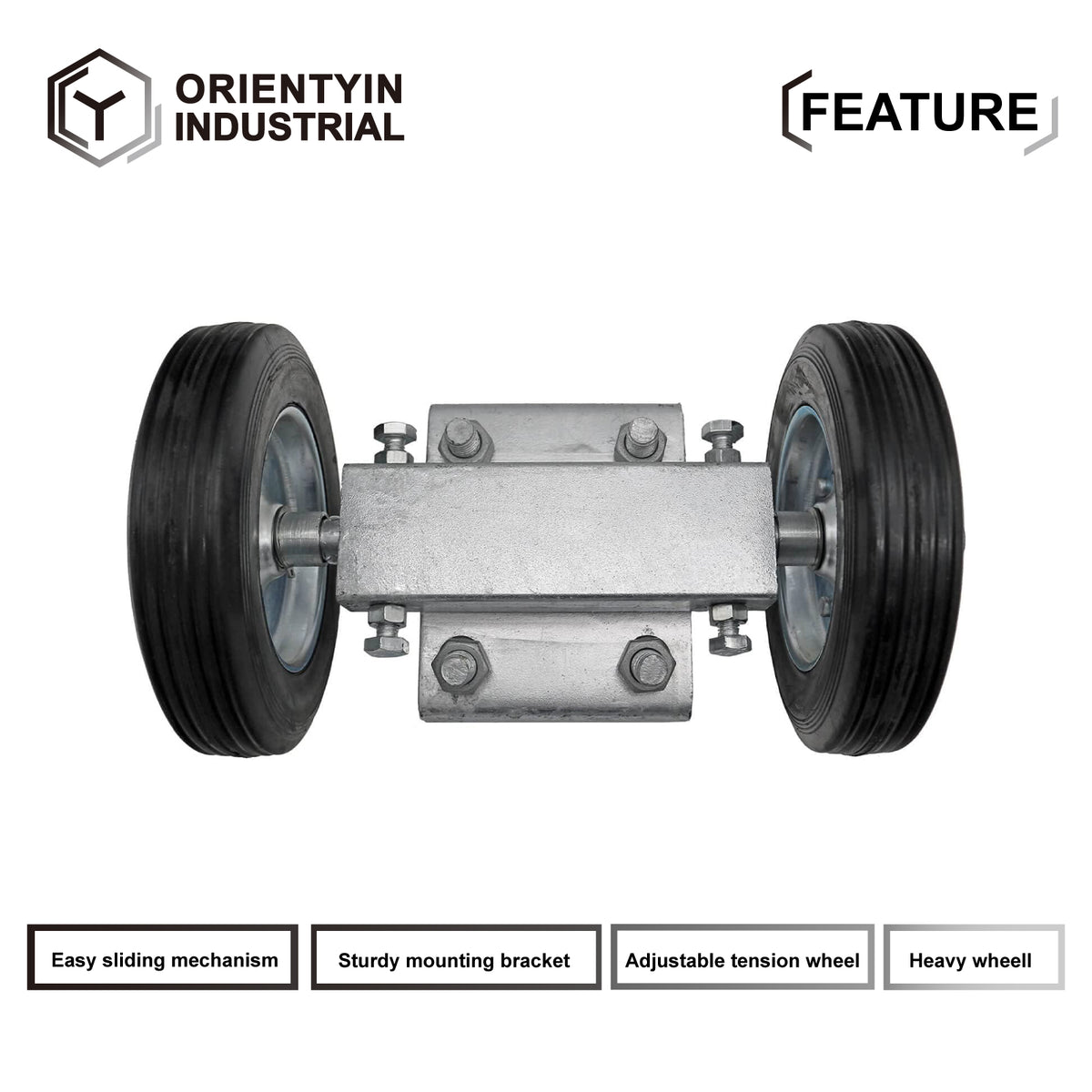 Adjustable Sliding Gate Wheel and Tensioner Set with Mounting Bracket - Premium Gate Accessory for Smooth Operation
