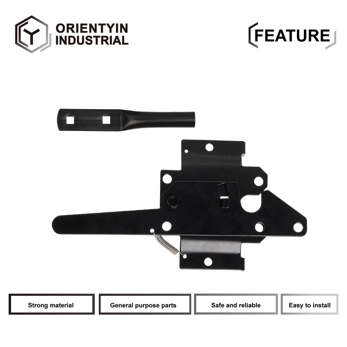 Black Flip Handle Latch - Simplistic Design Outdoor Gate Lock Set
