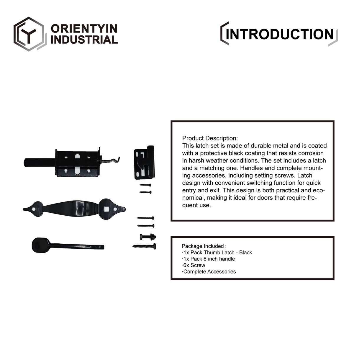 Thumb Latch - Black