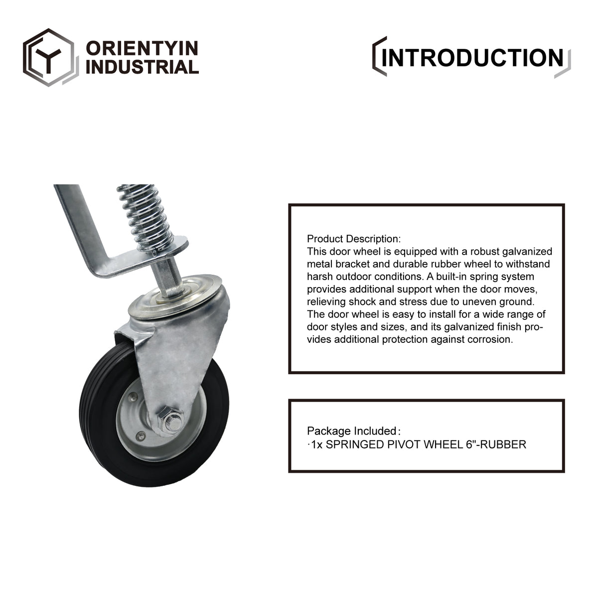 Spring-Loaded Self-Leveling Gate Wheel - Suitable for Various Heavy-Duty Gates