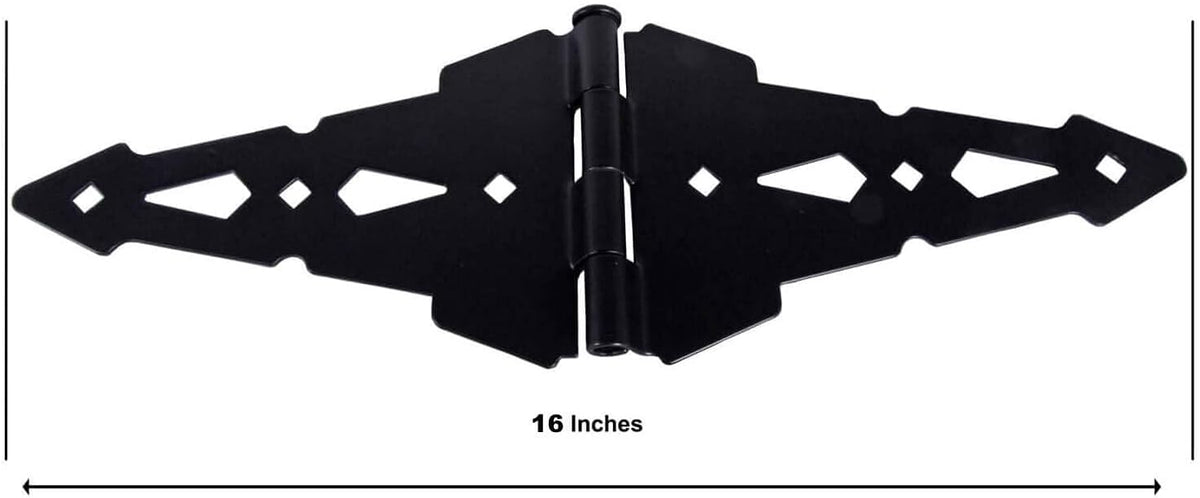 Black Hinge Set - Durable Hardware for Doors and Gates