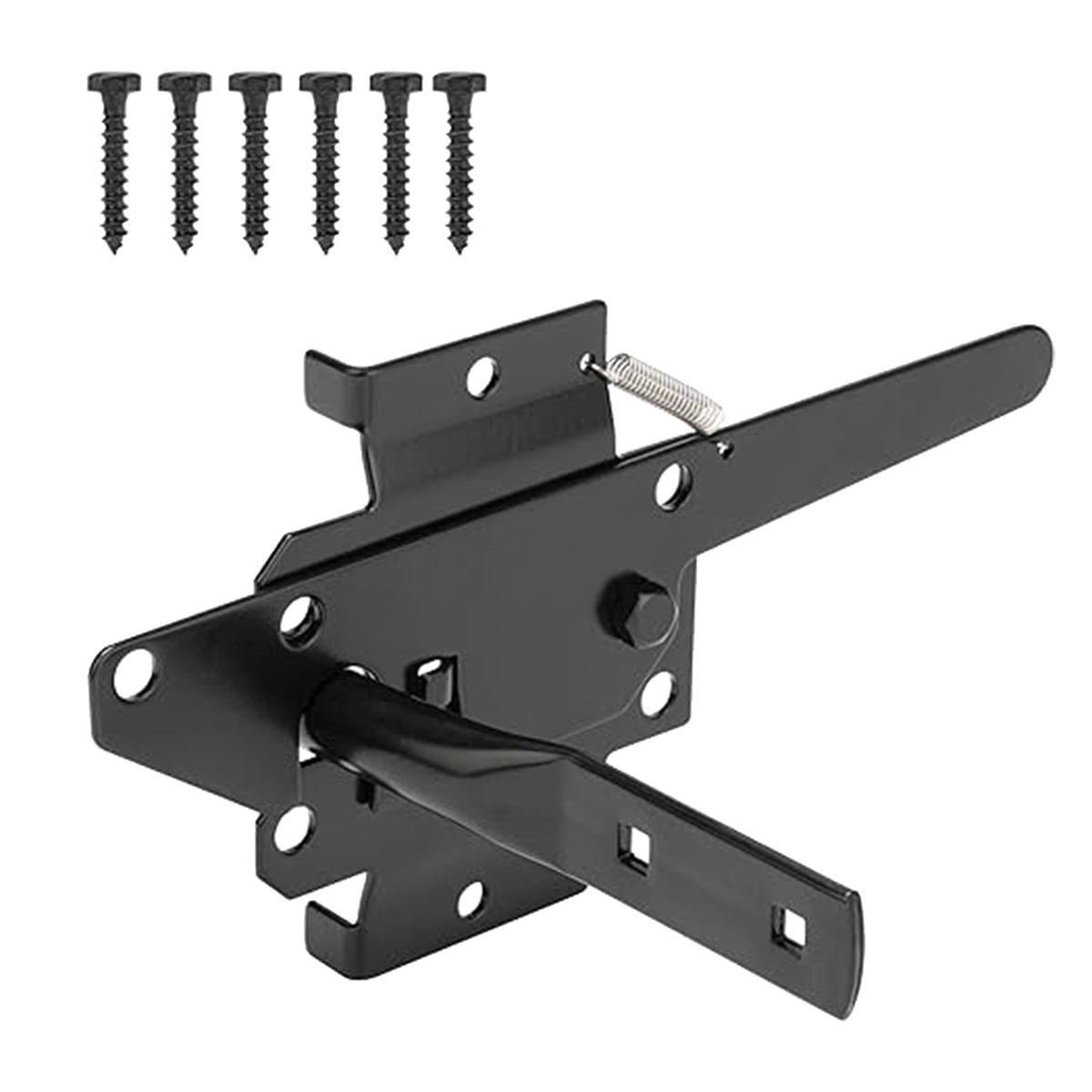 Black Flip Handle Latch - Simplistic Design Outdoor Gate Lock Set