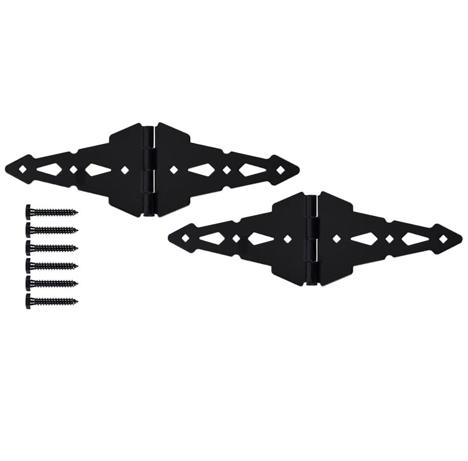 Black Hinge Set - Durable Hardware for Doors and Gates
