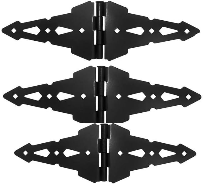 Black Gate Hinge and Latch Set - High Durability Outdoor Gate Hardware Kit