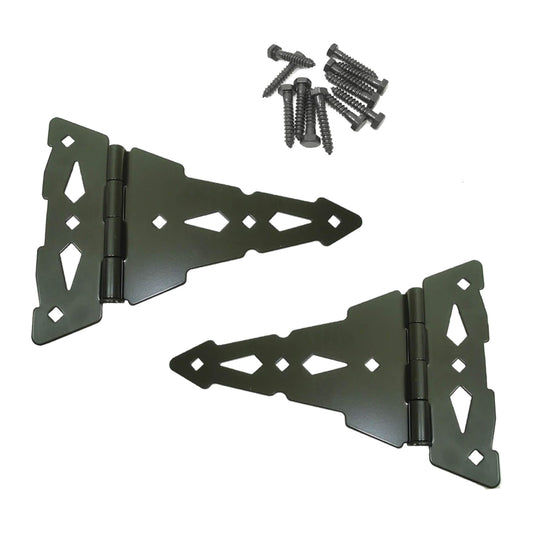 Black T-Hinge Set with Installation Screws - Suitable for All Types of Doors