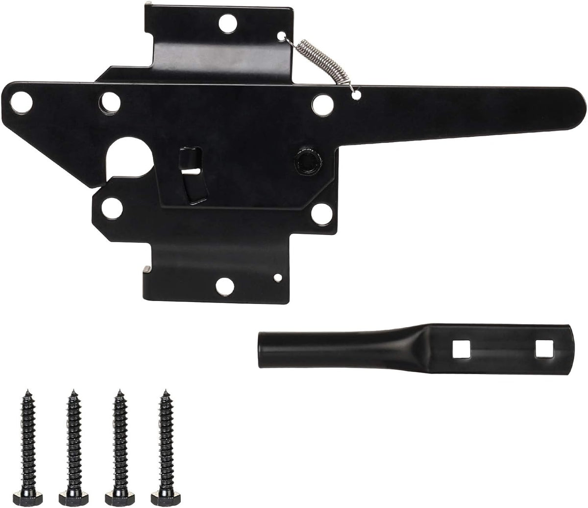 Black Flip Handle Latch - Simplistic Design Outdoor Gate Lock Set