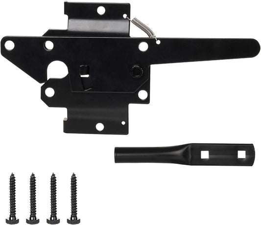 Black Flip Handle Latch - Simplistic Design Outdoor Gate Lock Set
