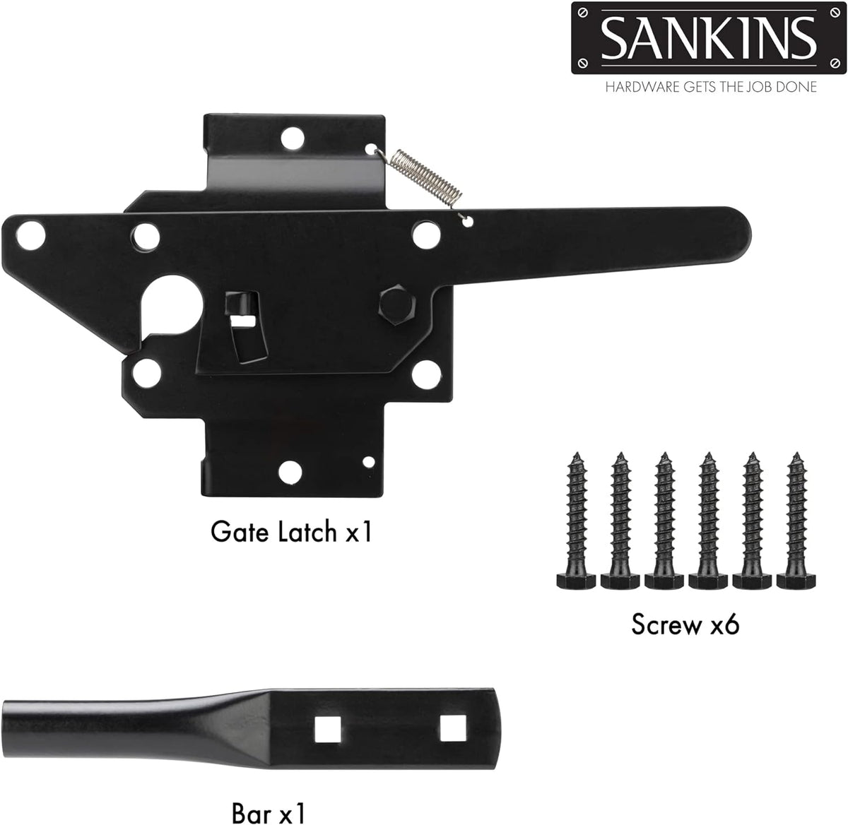 Black Flip Handle Latch - Simplistic Design Outdoor Gate Lock Set