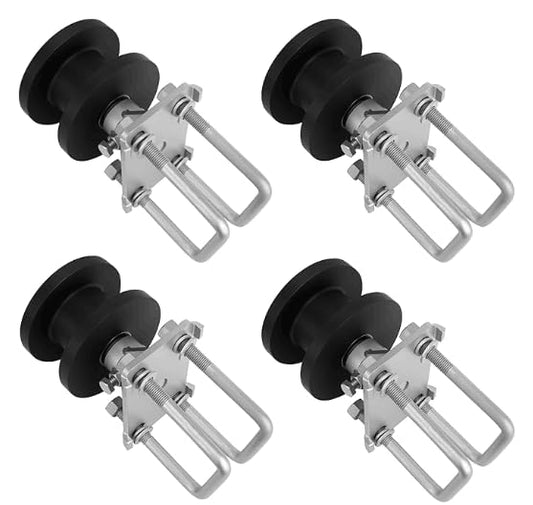Sliding Gate Rollers, Nylon Cantilever Rolling Hardware for 4" Square Post x 2" Chain Link Fence Gate Frame - Pack of 4