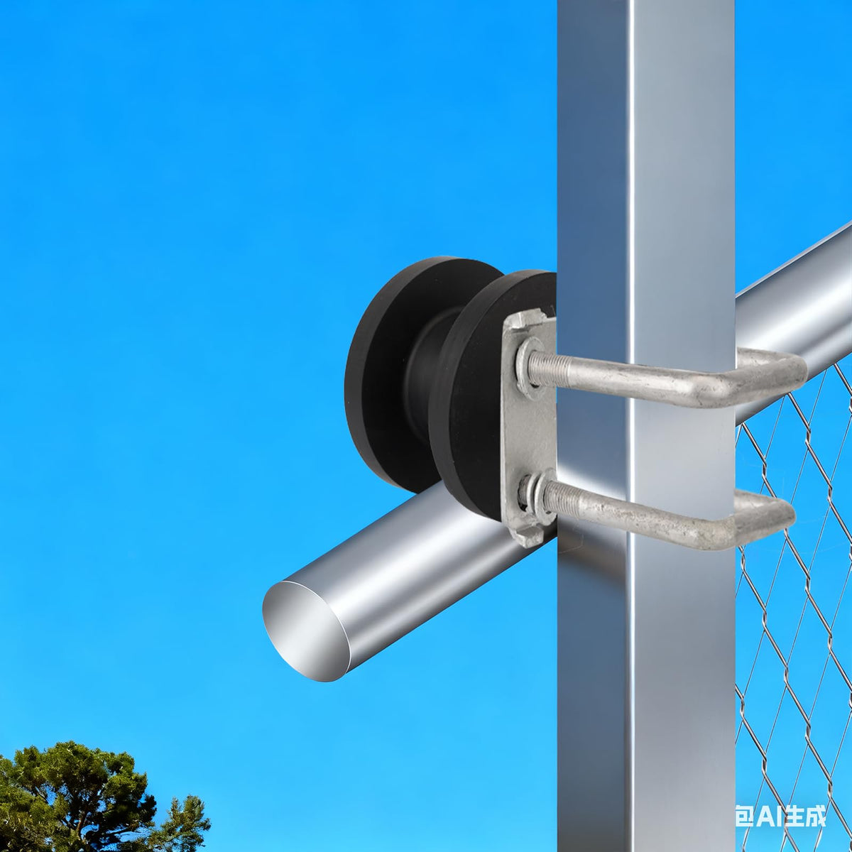 Sliding Gate Rollers, Nylon Cantilever Rolling Hardware for 4" Square Post x 2" Chain Link Fence Gate Frame - Pack of 1