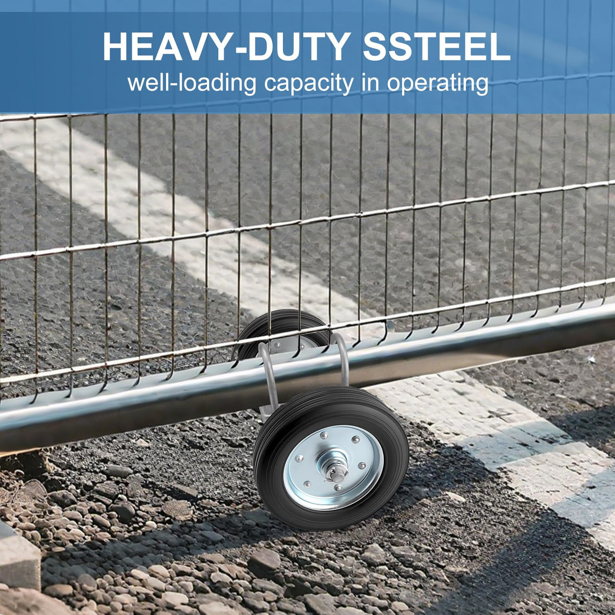 Rolling Gate Wheel 8", Weld-Free Solid Cast Heavy Duty Gate Roller, 600 lb Capacity for Metal Tube Gate, Driveway & Chain Link Fence