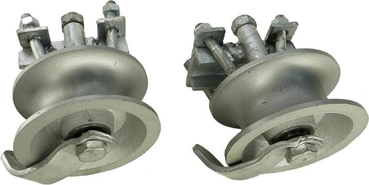 Heavy-Duty Swivel Gate Wheel Set with Spring-Loaded Shock Absorption