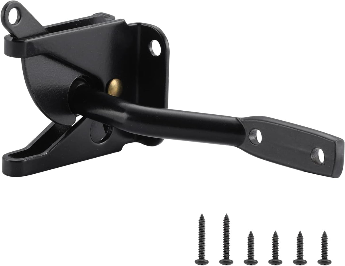 Black Self-Closing Gate Latch Set - Automatic Closing Design, Suitable for Various Garden Gates